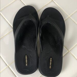 Okabashi Black‎ Flip Flops Sandals Size L